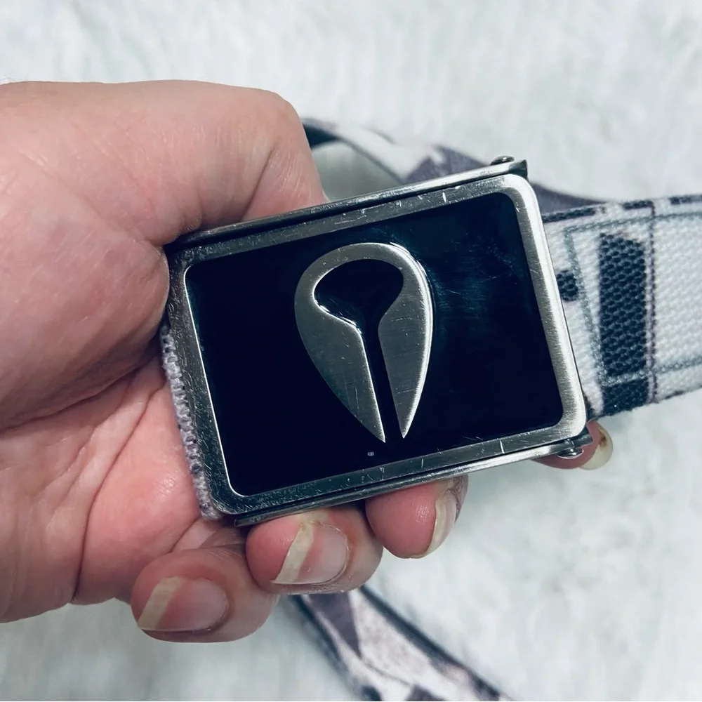 Surfer Black and Gray Belt with Silver Buckle
